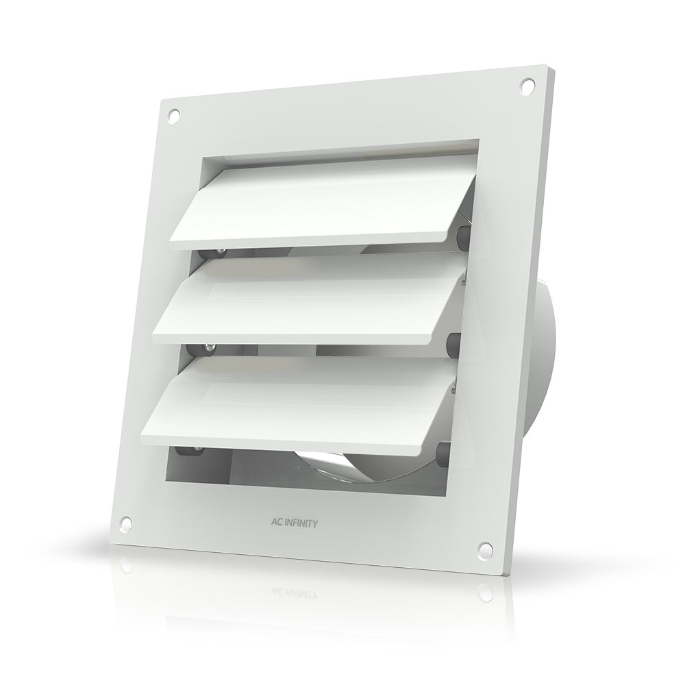 Wall Mount Duct Shutter 6" White Steel