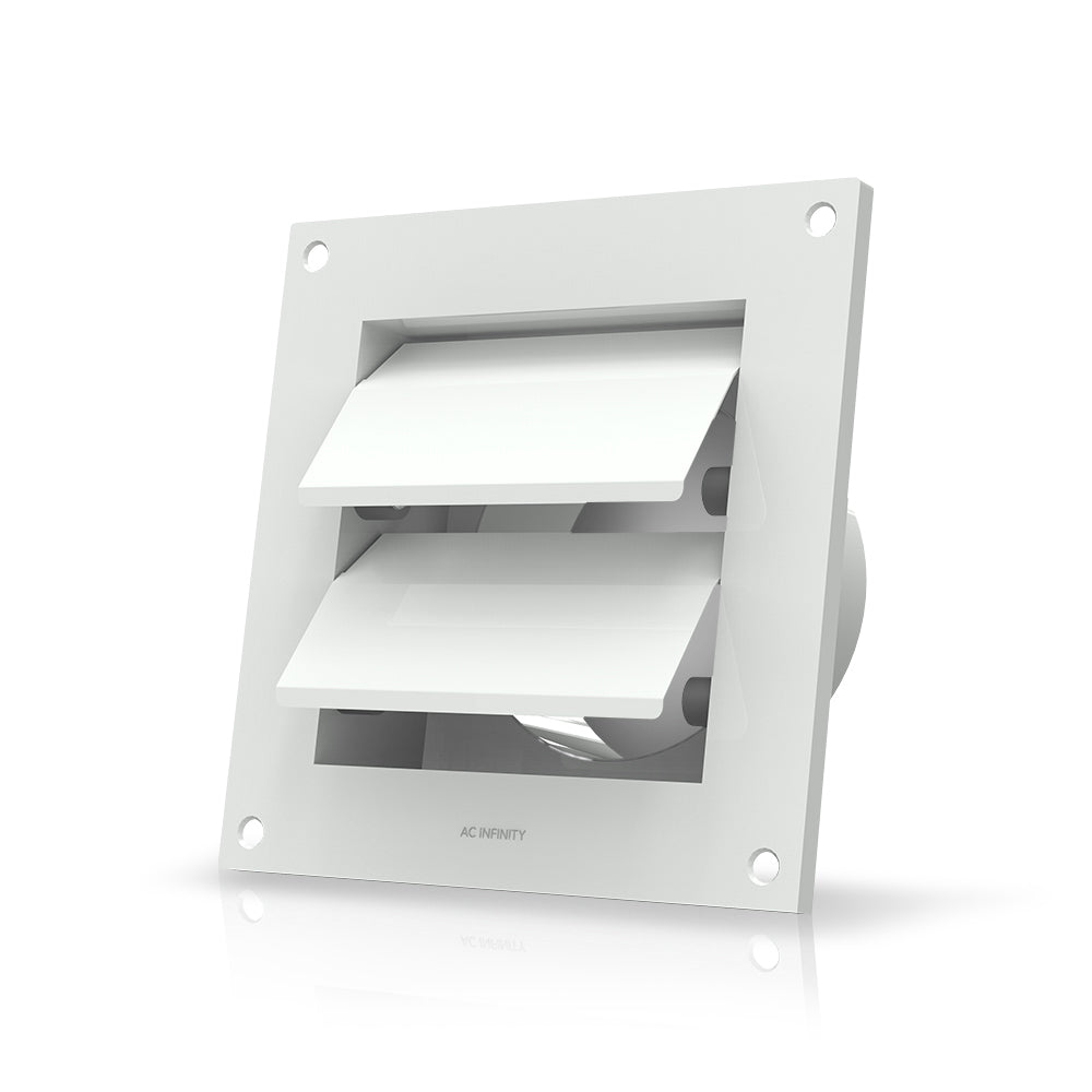 Wall Mount Duct Shutter 4" White Steel