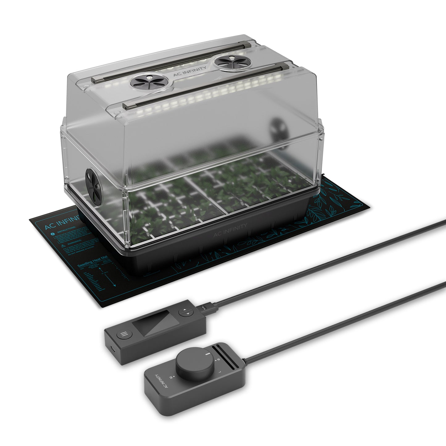Heavy-Duty Humidity Dome 5x8 Kit with LED Lighting and Heating Mat