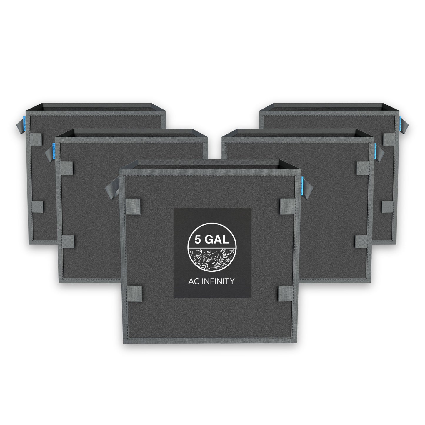 Heavy Duty Reusable Square Fabric Pots, 5 Gallon, 5-Pack
