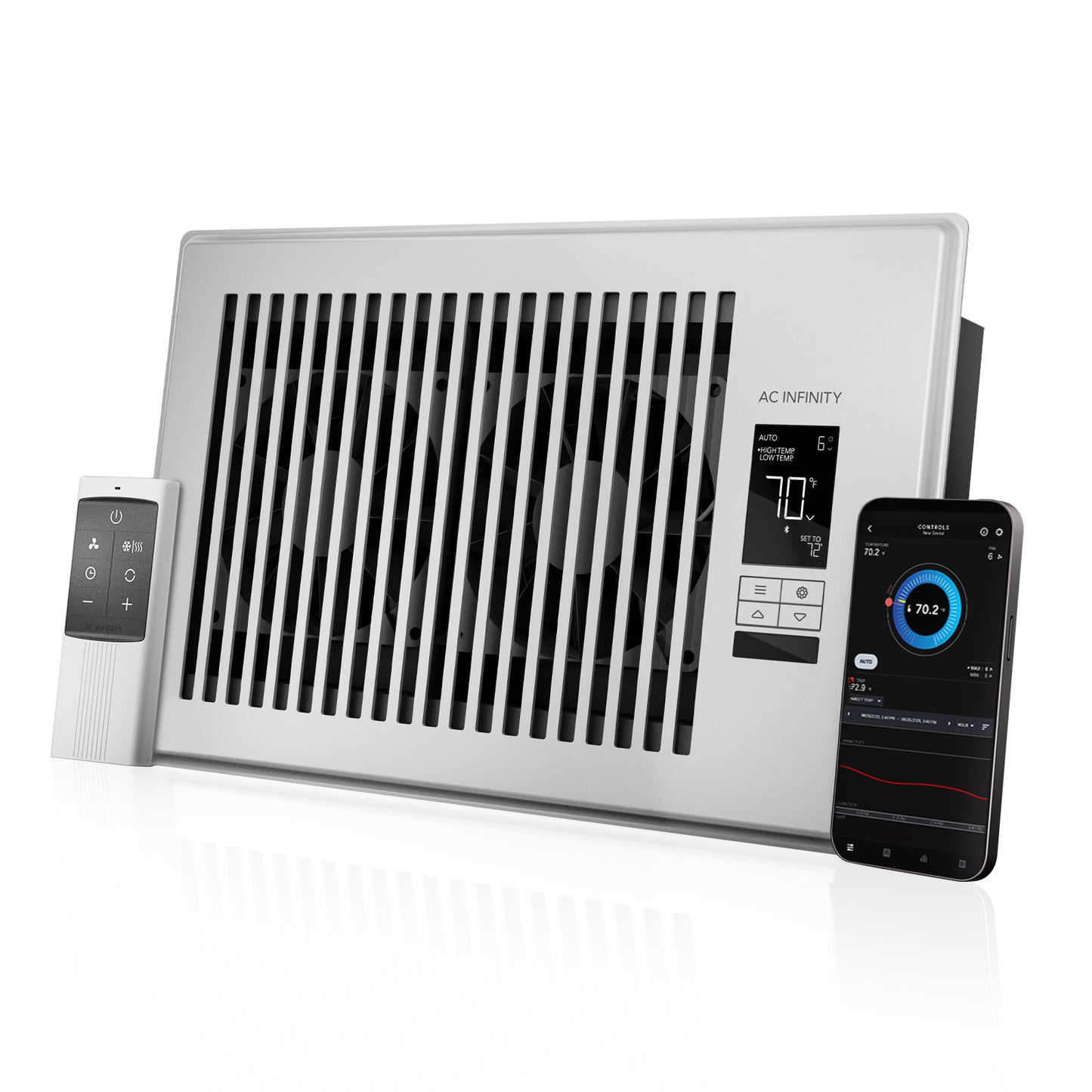 AIRTAP T6, Smart Register Booster Fan 6" x 10" White