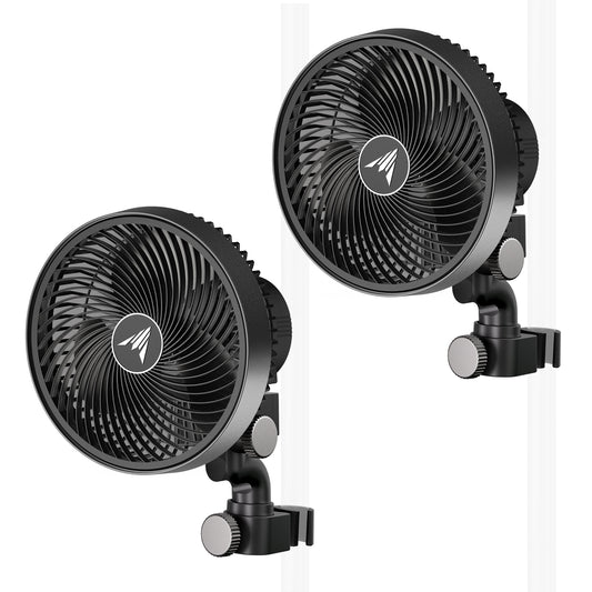 CLOUDRAY S6 2-Pack, Grow Tent Clip Fan 6" with 10 Speeds and Dynamic Wind