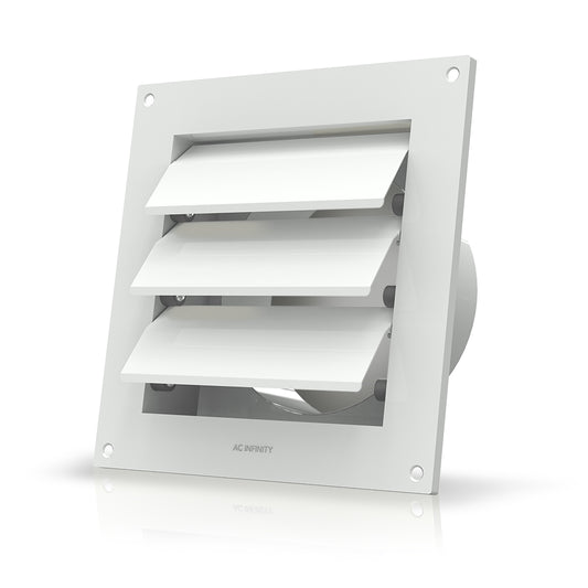 Wall Mount Duct Shutter 6" White Steel