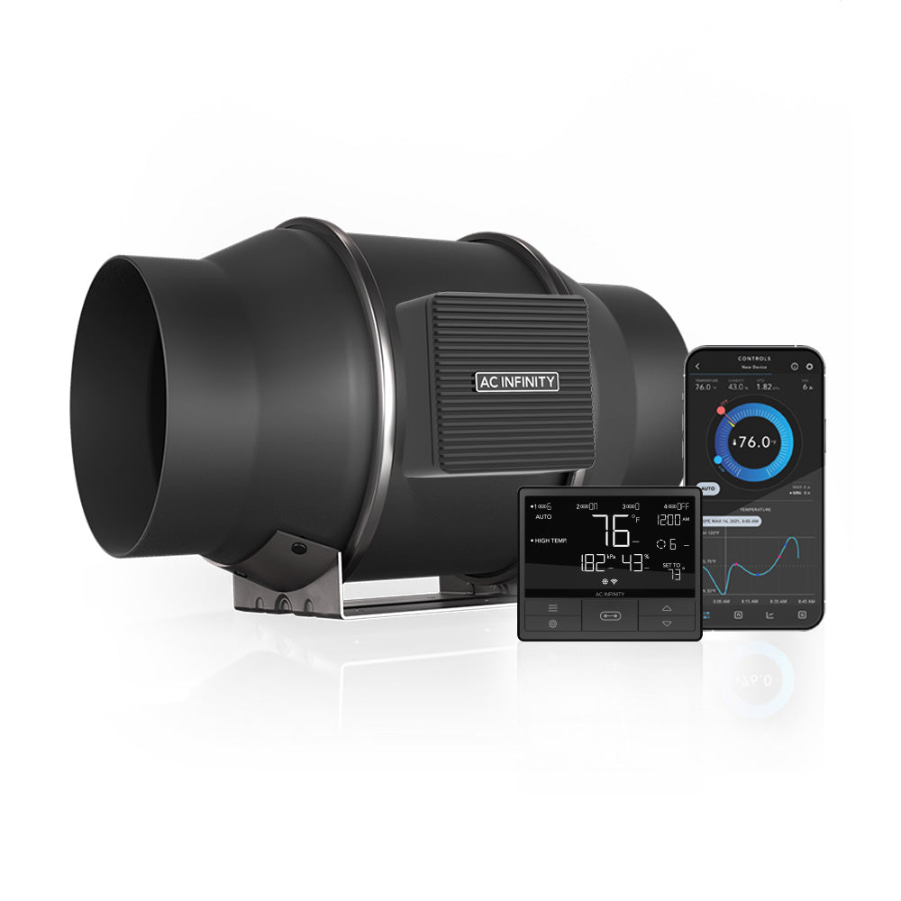 CLOUDLINE T6, Quiet Inline Fan 6" with Temperature Humidity VPD Controller