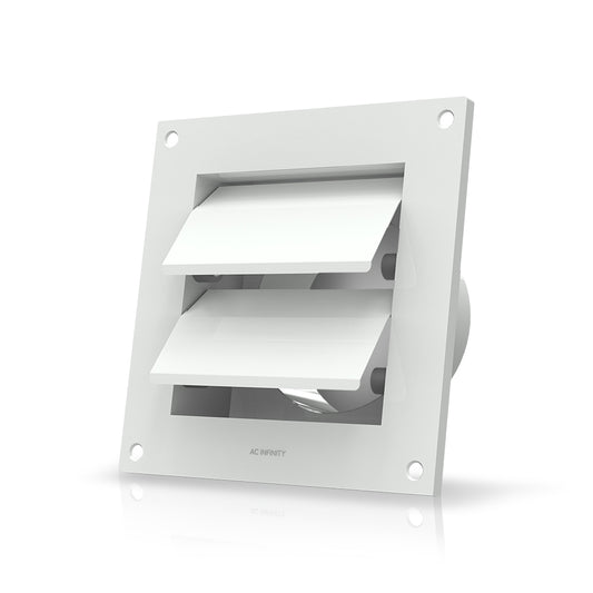 Wall Mount Duct Shutter 4" White Steel