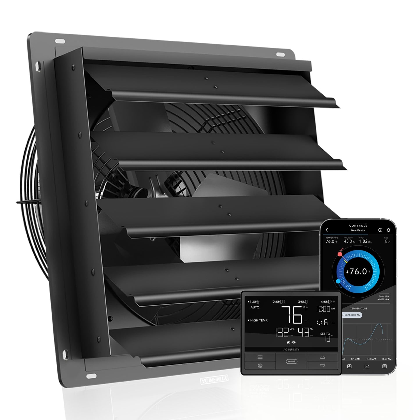AIRLIFT T20, Shutter Exhaust Fan 20" with Temperature Humidity Controller