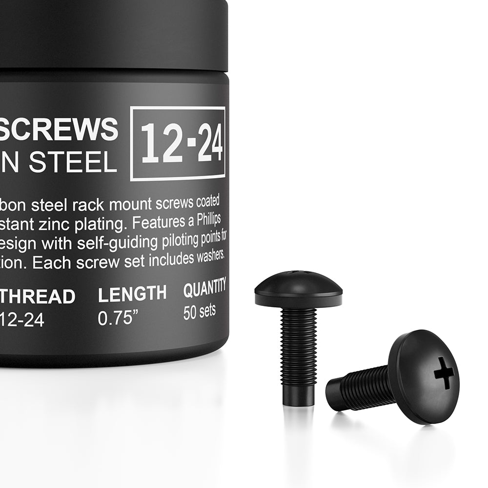 Carbon Steel Rack Screws 50-Piece Set, 12/24