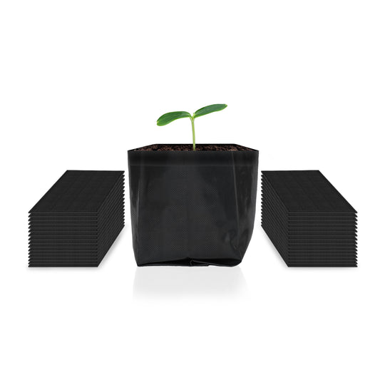 Nursery Bags 1 Gallon, Non-Woven Fabric Growing Pouches, 50-Pack