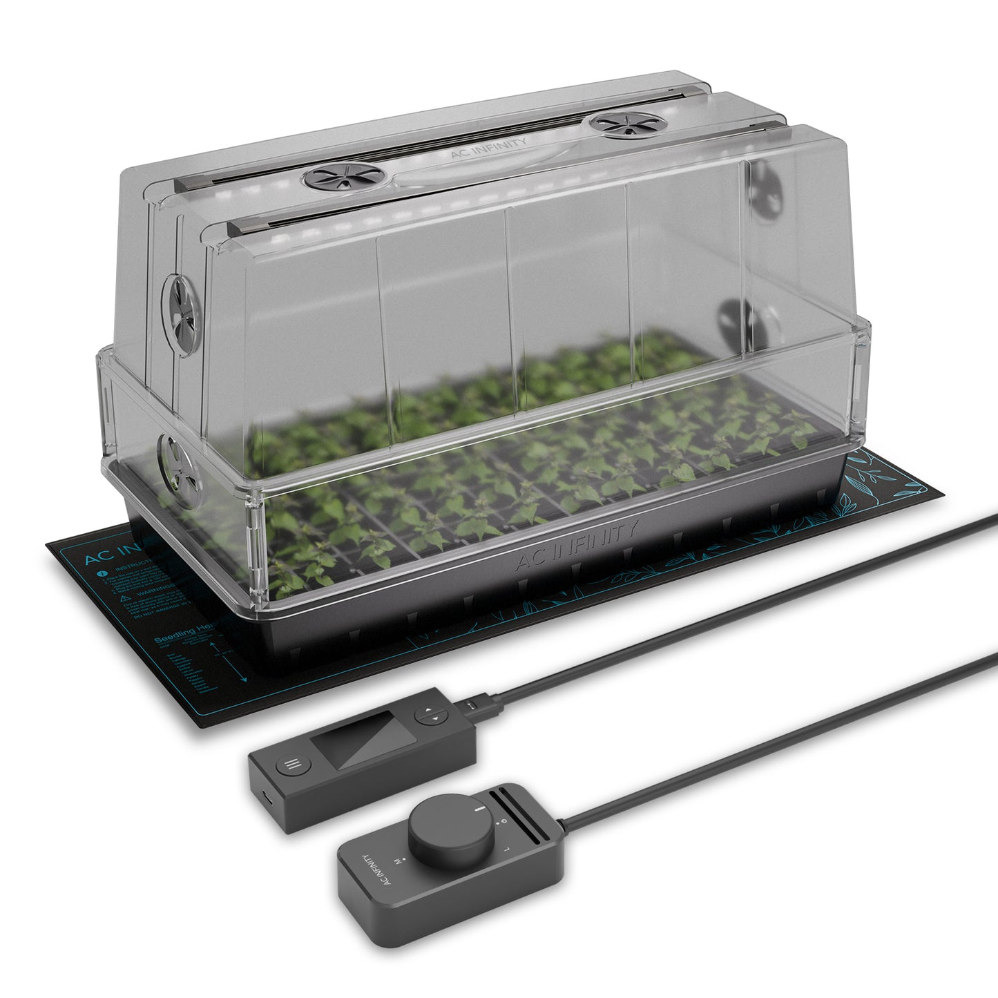 Heavy-Duty Humidity Dome 6x12 Kit with LED Lighting and Heating Mat